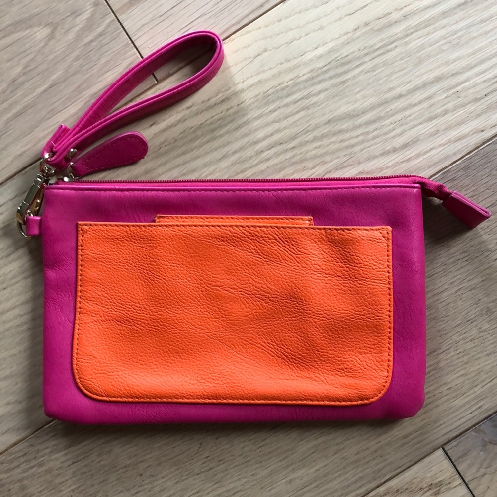 Pink & orange wristlet